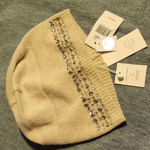 Carolyn Rowan x Stephanie Gottlieb Swarovski Crystal Beanie, Yogi Ivory NWT